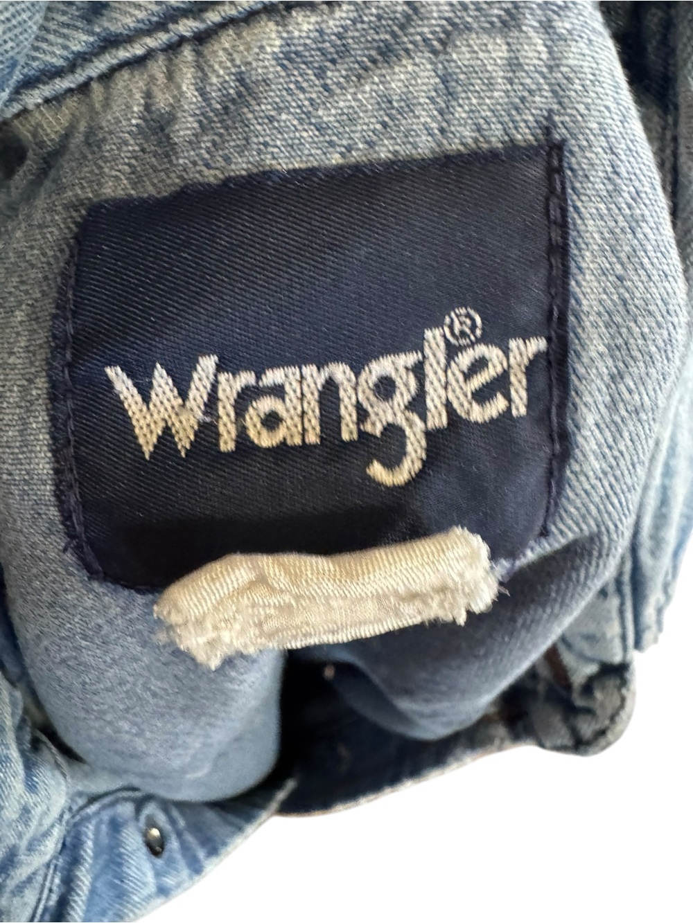 Vintage Wrangler Pearl Snap Denim Western Rancher Shirt Size S? - Picture 6 of 8